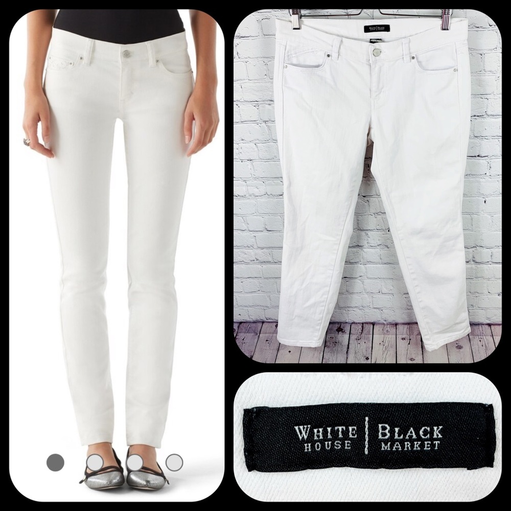 White House Black Market White Slim Ankle Jeans